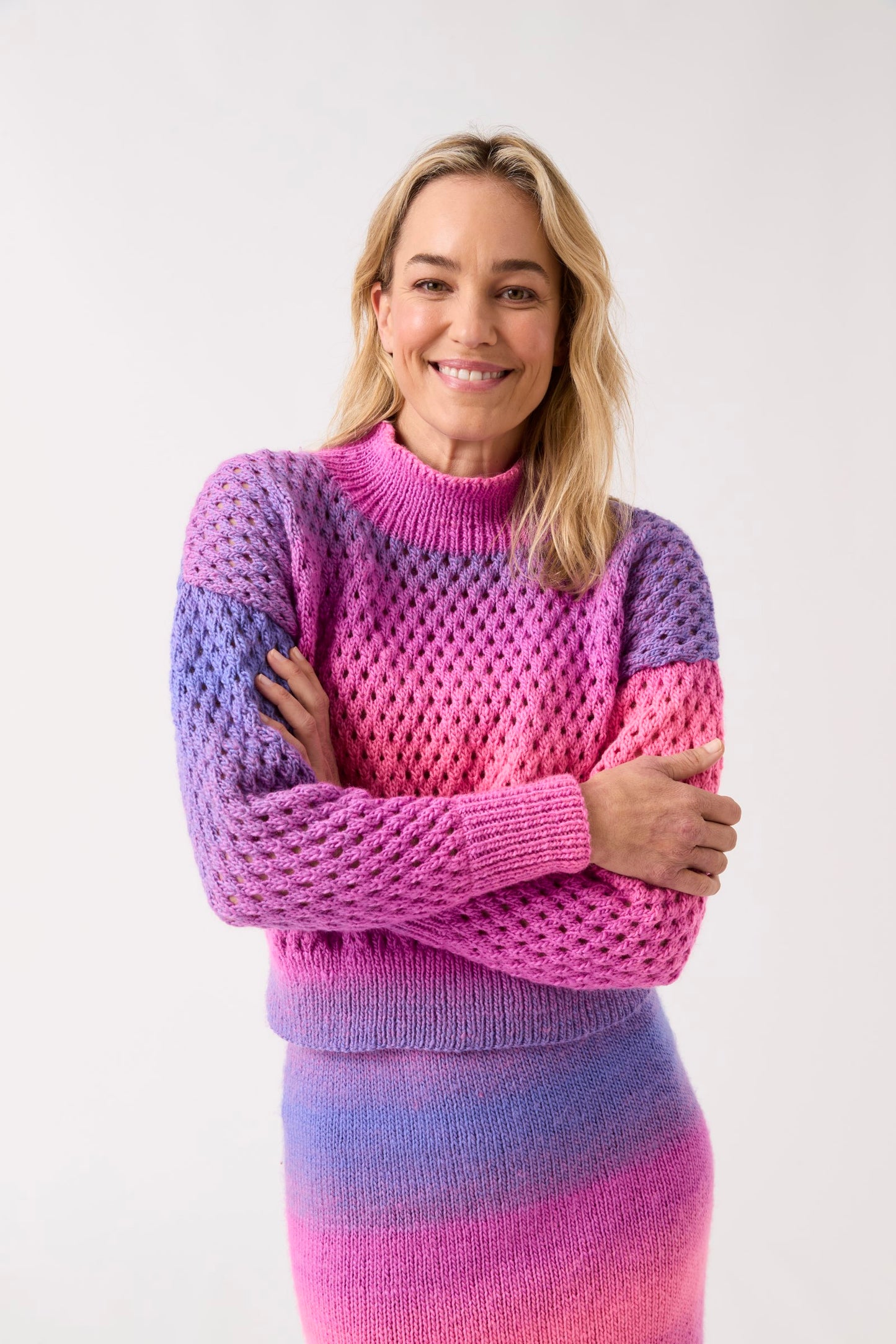 Knitting Pattern 10842 - Togetherness Twopiece in Jewelspun Ombre Aran