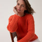 Knitting Pattern 10909 - Trumpet Flower Rib Sweater in Loveful Bio Blend DK