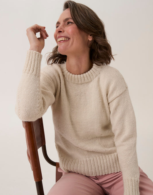 Knitting Pattern 10910 - Mushroom Gill Hem Sweater in Loveful Bio Blend DK