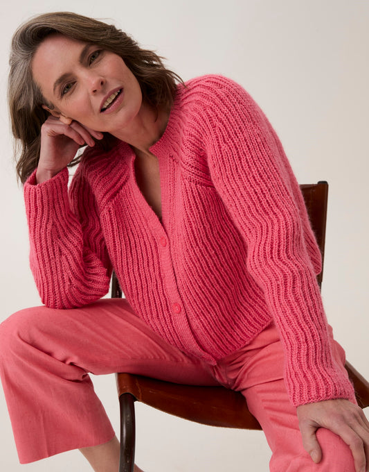 Knitting Pattern 10913 - Root System Rib Cardigan in Loveful Bio Blend DK