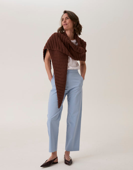 Knitting Pattern 10919 - Clam Shell Ribbed Shawl in Loveful Bio Blend DK