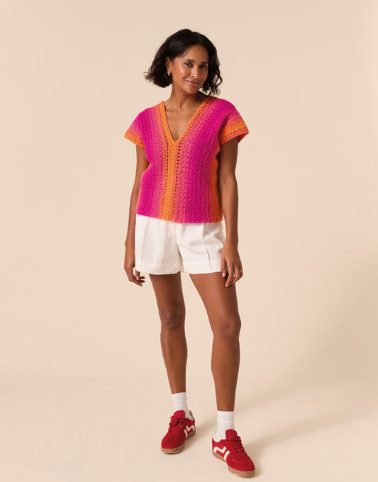 Crochet Pattern 10923 - Rhythmic Colour Crochet Top in Jewelspun Ombre Aran