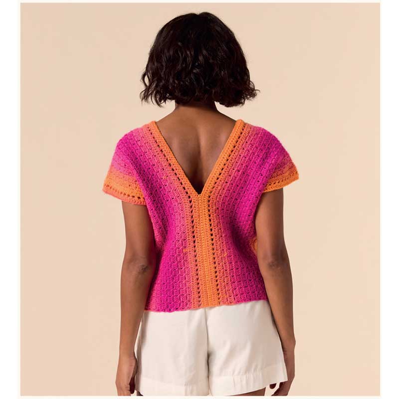 Crochet Pattern 10923 - Rhythmic Colour Crochet Top in Jewelspun Ombre Aran