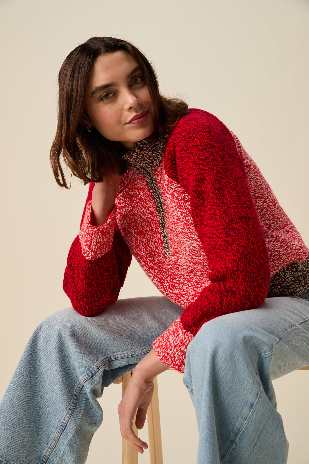 Knitting Pattern 10945 - Couple Zip-Up Sweater in Bonus Marl Chunky