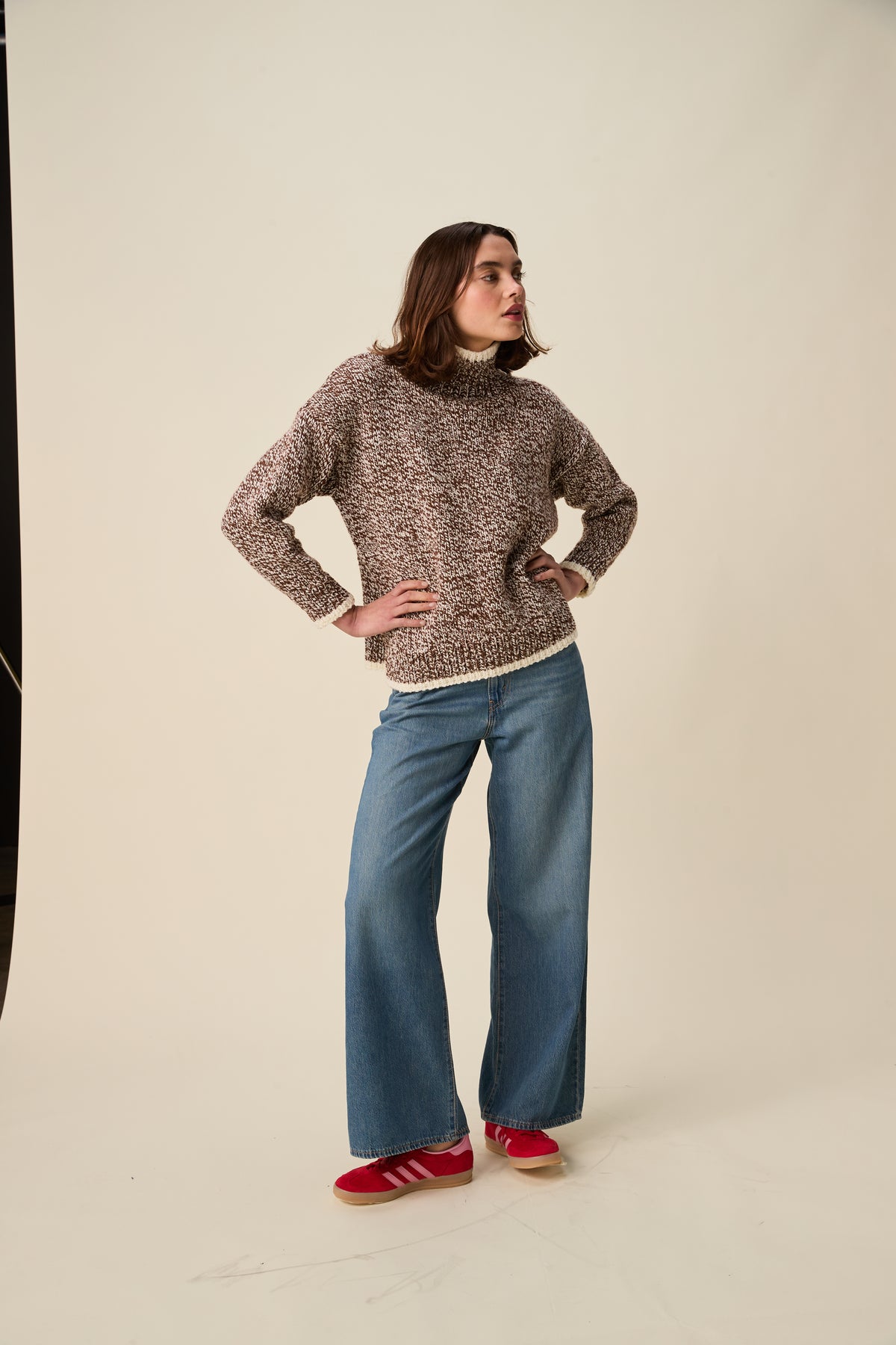 Knitting Pattern 10948 - Mingle High Neck Sweater in Bonus Marl Chunky