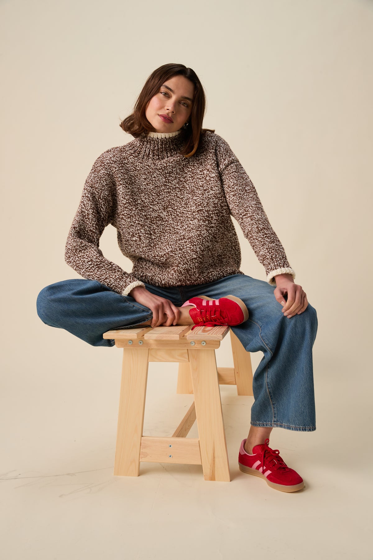Knitting Pattern 10948 - Mingle High Neck Sweater in Bonus Marl Chunky