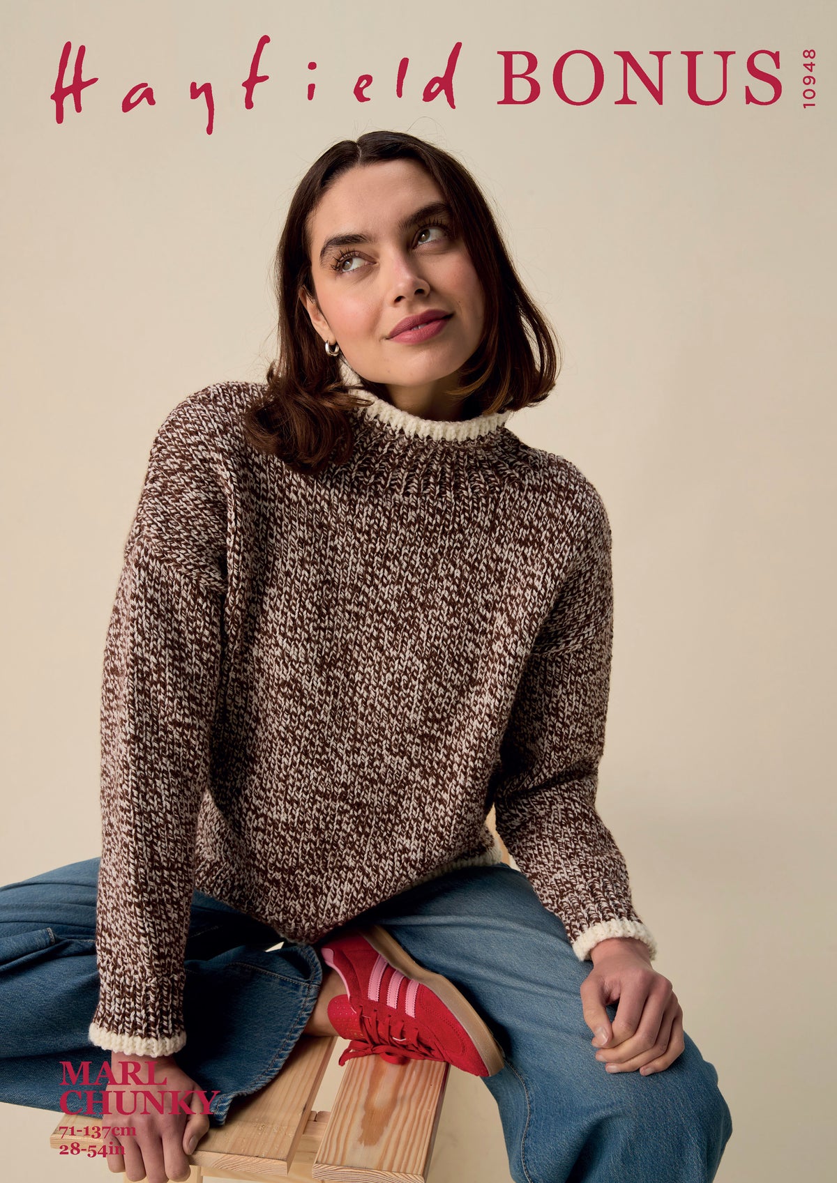 Knitting Pattern 10948 - Mingle High Neck Sweater in Bonus Marl Chunky