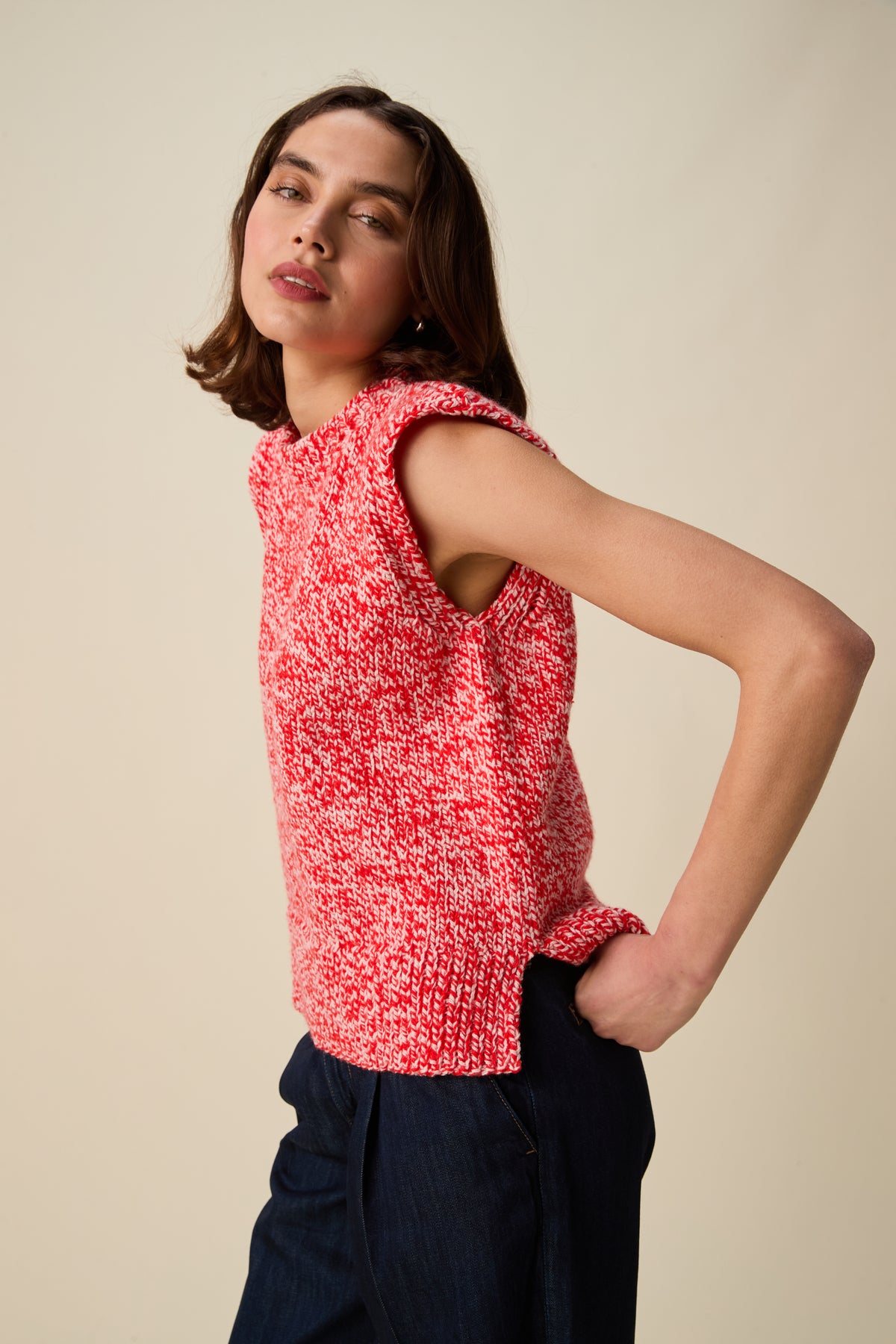 Knitting Pattern 10952 - Twin Round Neck Vest in Bonus Marl Chunky