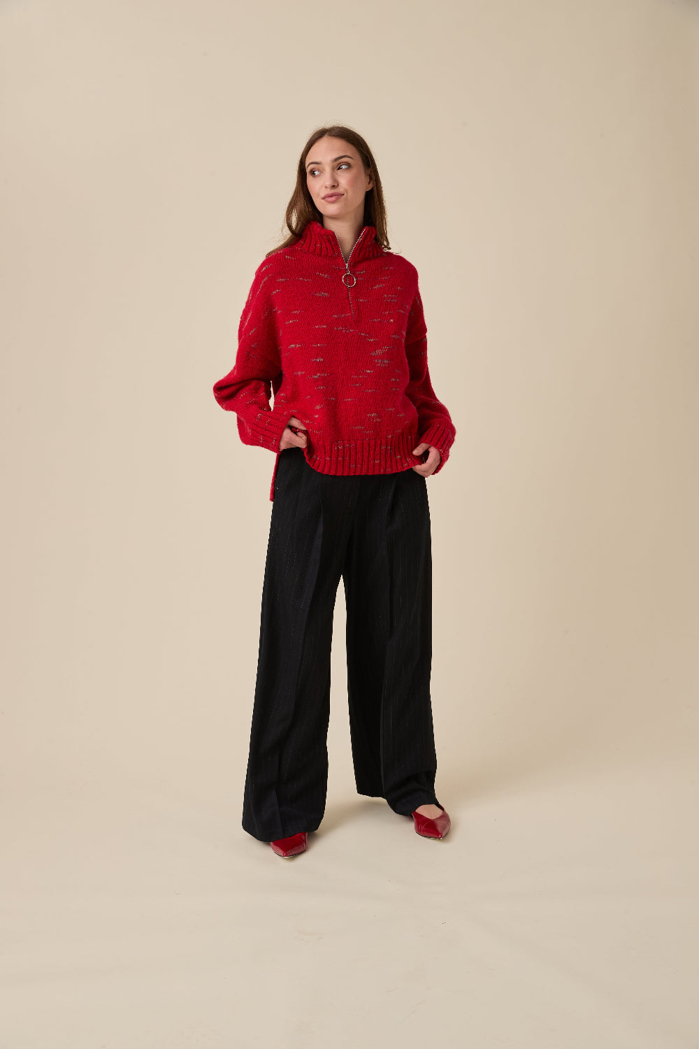 Knitting Pattern 10962 - Flashpoint Zip Sweater in Embers DK