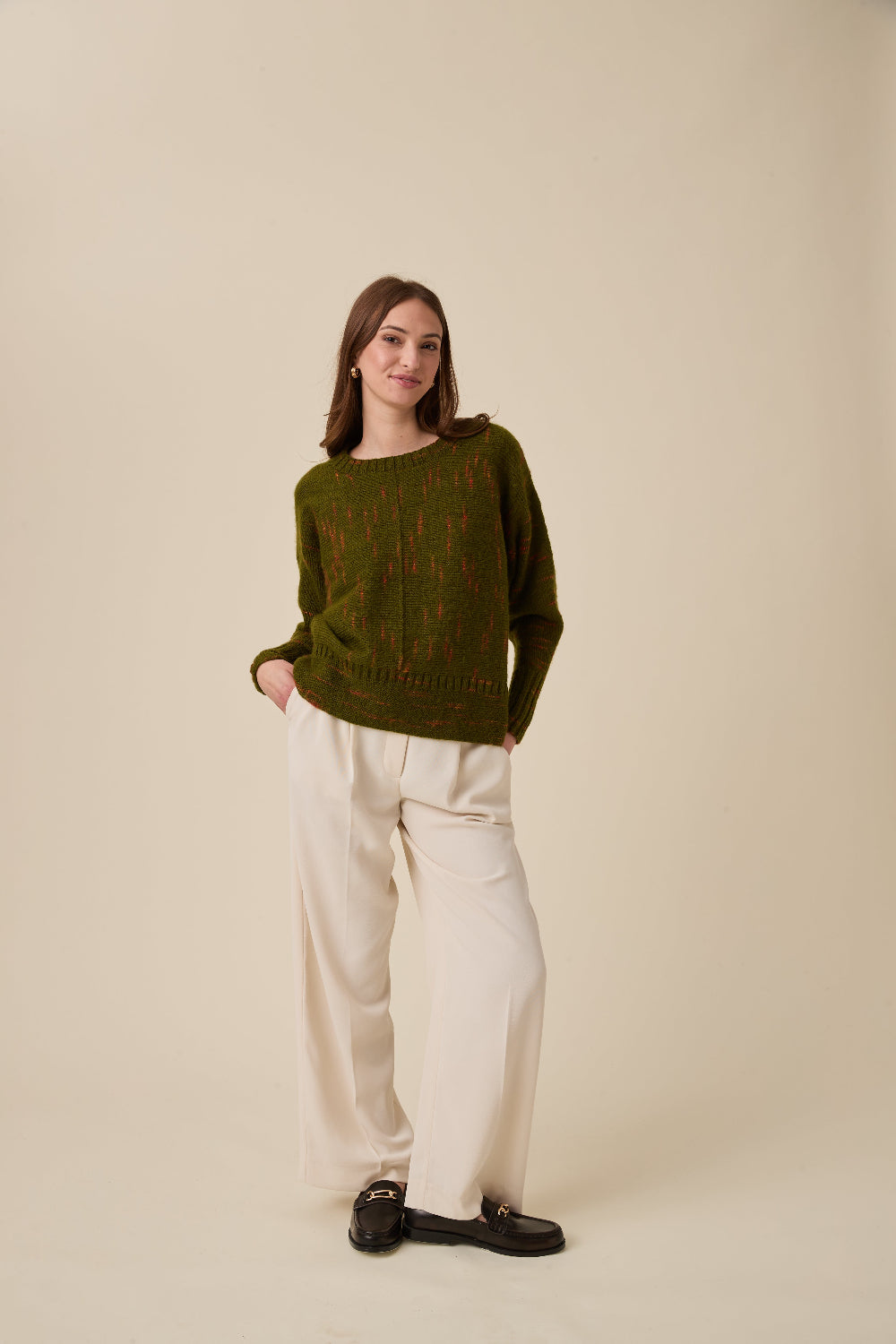 Knitting Pattern 10963 - Glimmer Sideways Sweater in Embers DK
