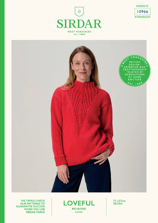 Knitting Pattern 10966 - Rise High Neck Sweater in Bio Blend Chunky