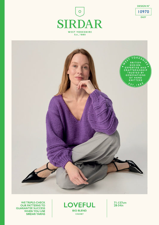 Knitting Pattern 10970 - Perennial Sweater in Bio Blend Chunky