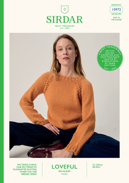 Knitting Pattern 10972 - Propagate Raglan Sweater in Bio Blend Chunky