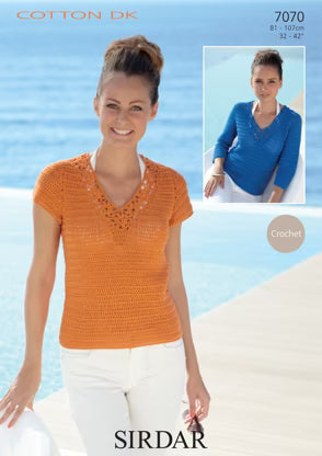 Crochet Pattern 7070 - Sweater in Cotton DK