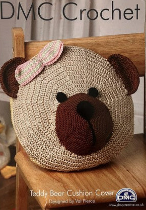 Crochet Pattern - Teddy Gear Cushion Cover - DMC Petra 3 Crochet Cotton