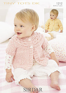 Knitting Pattern 1212 - Cardigans in Tiny Tots DK