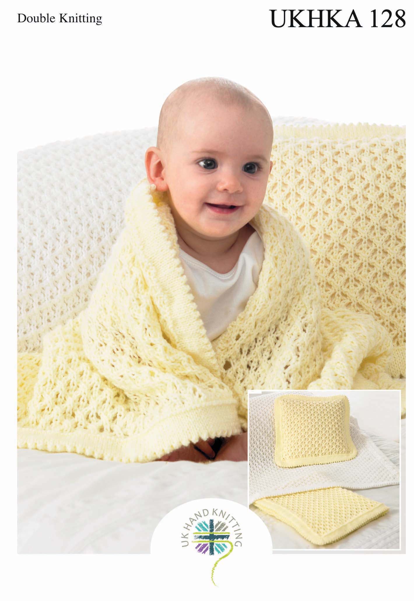 Knitting Pattern UKHKA/128 - Blankets & Cushion in DK