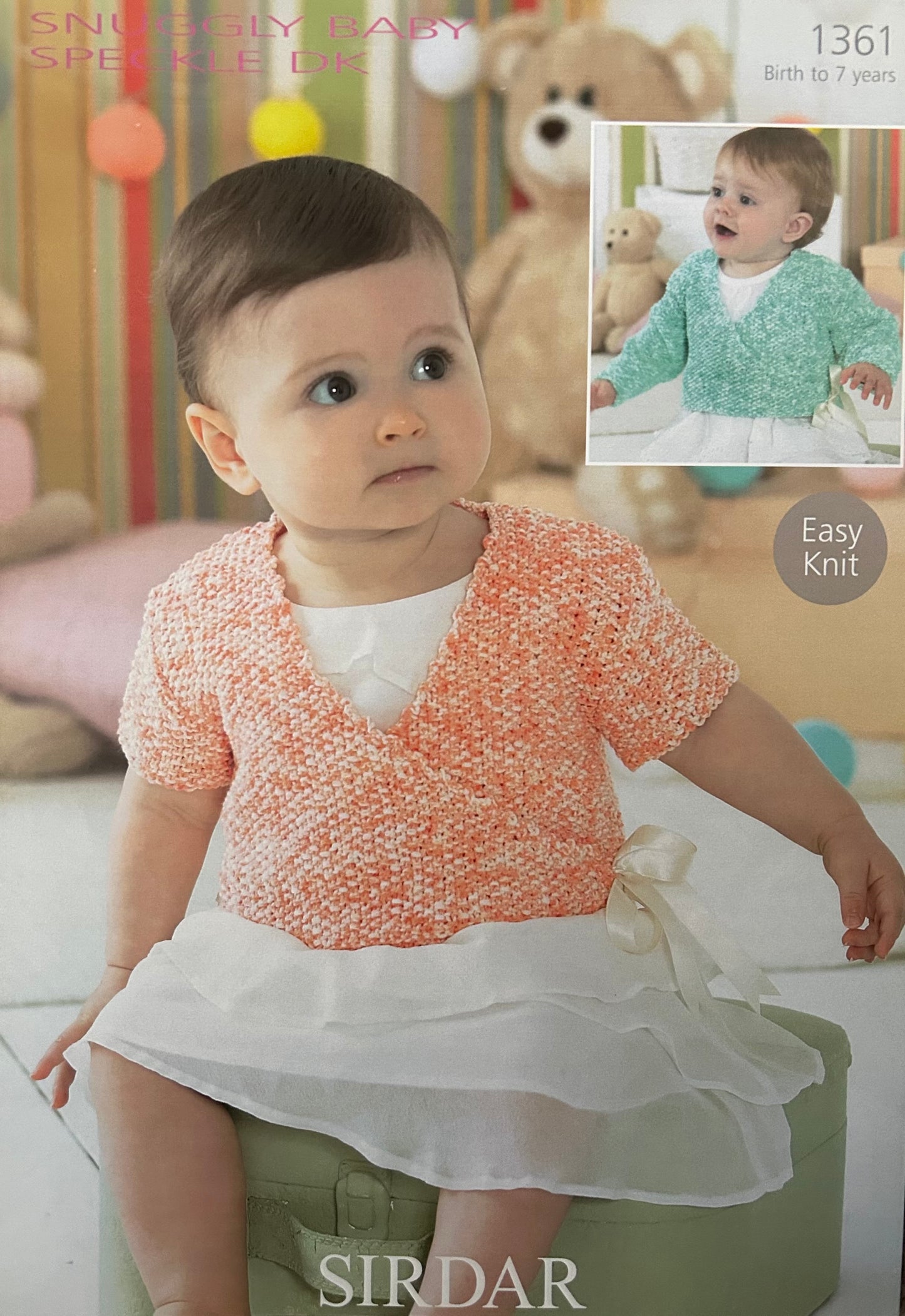 Knitting Pattern 1361 - Ballet Wrap Cardigan in Snuggly Baby Speckle DK