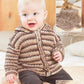 Knitting Pattern 1388 - Hooded Jacket, Mitts & Blanket in Snuggly Smiley Stripes DK