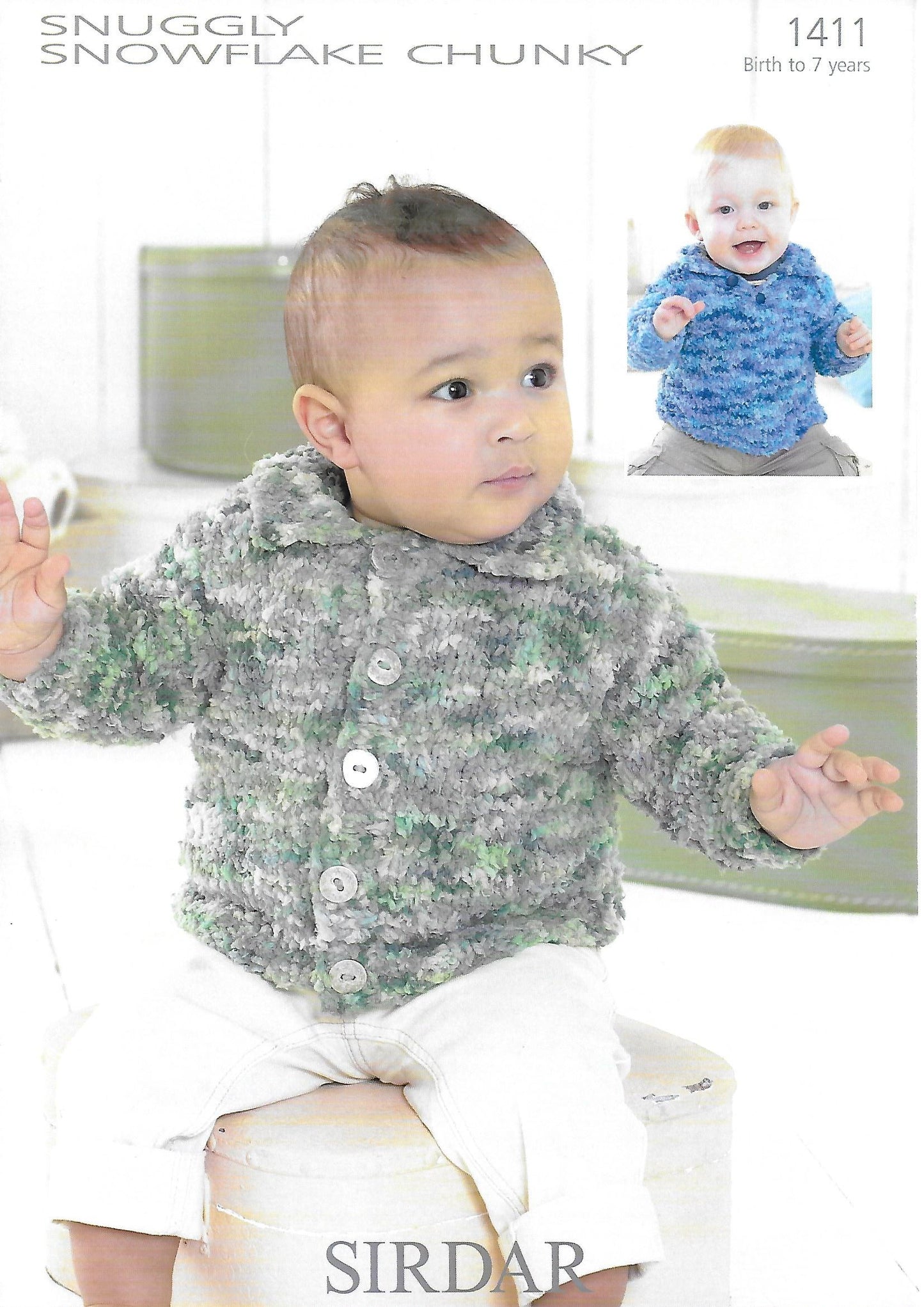 Knitting Pattern 1411 - Sweater & Cardigan in Snuggly Snowflake Chunky