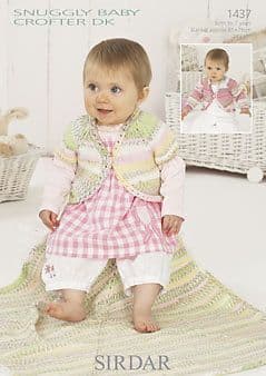 Knitting Pattern 1437 - Bolero & Blanket in Baby Crofter DK