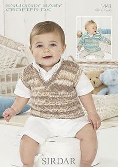 Knitting Pattern 1441 - Sweater & Tank Top in Baby Crofter DK