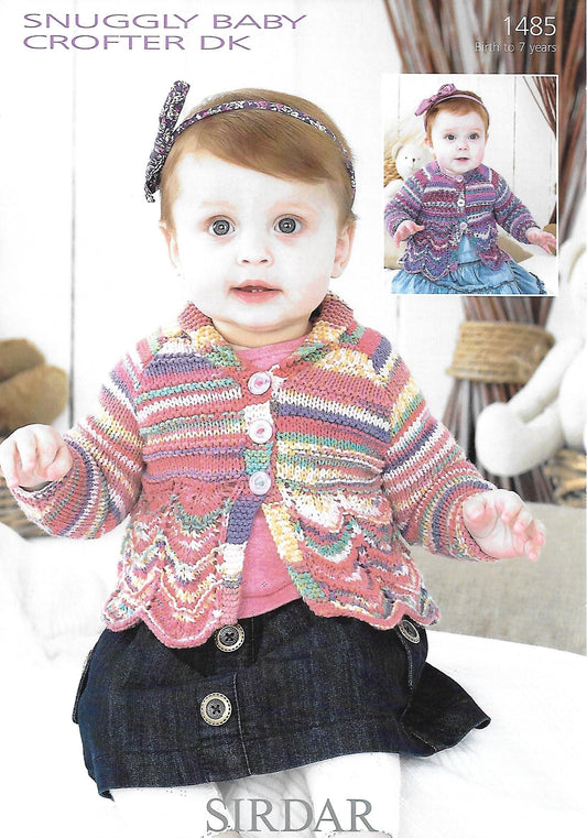 Knitting Pattern 1485 - Cardigans in Snuggly Baby Crofter DK