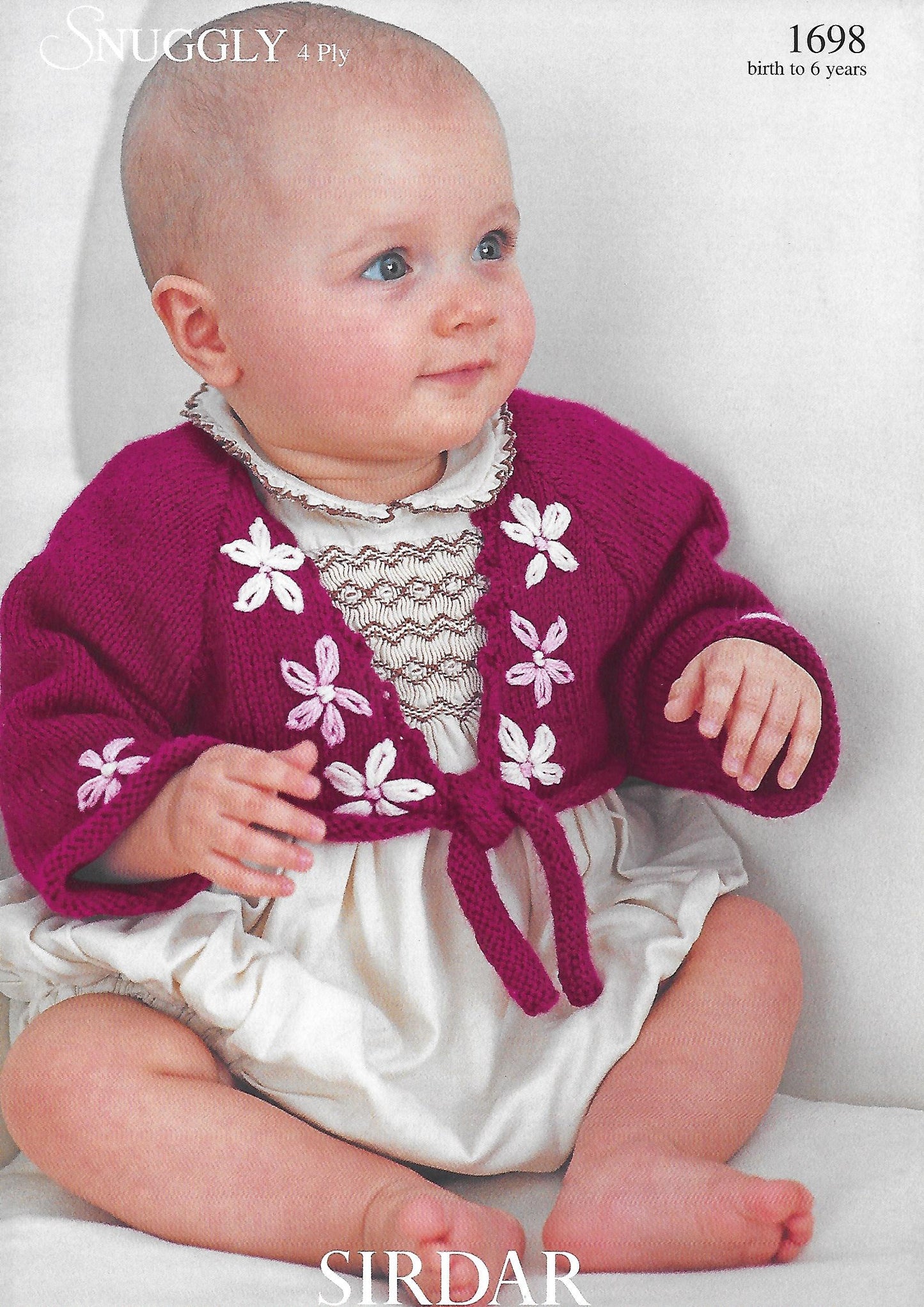 Knitting Pattern 1698 - Baby Cardigan in Snuggly 4 Ply