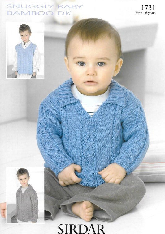 Knitting Pattern 1731 - Sweater & Tank Top in Snuggly Baby Bamboo DK