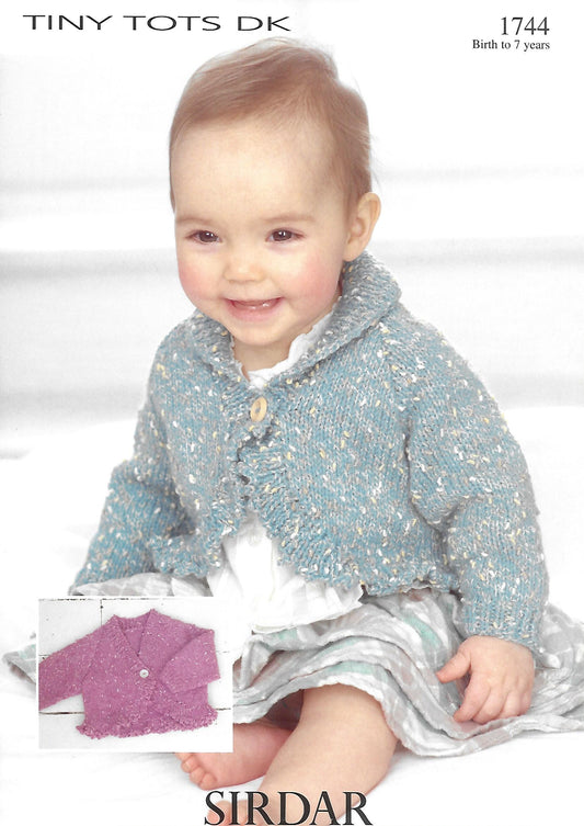 Knitting Pattern 1744 - Cardigans in Tiny Tots DK