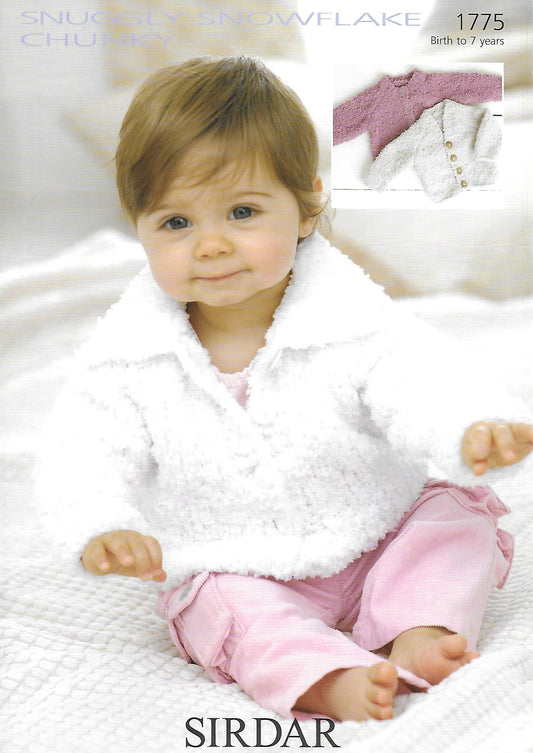 Knitting Pattern 1775 - Cardigans in Snuggly Snowflake Chunky