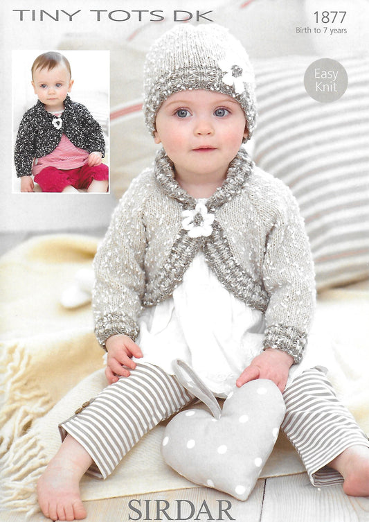 Knitting Pattern 1877 - Boleros & Hat in Tiny Tots DK