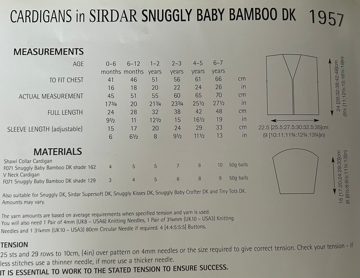 Knitting Pattern 1957 - Boys Cardigans in Snuggly Baby Bamboo DK