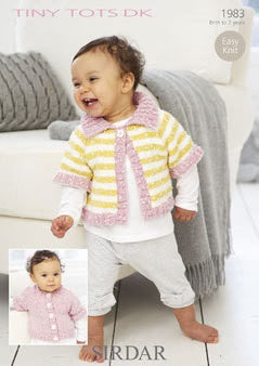 Knitting Pattern 1983 - Cardigans in Tiny Tots DK