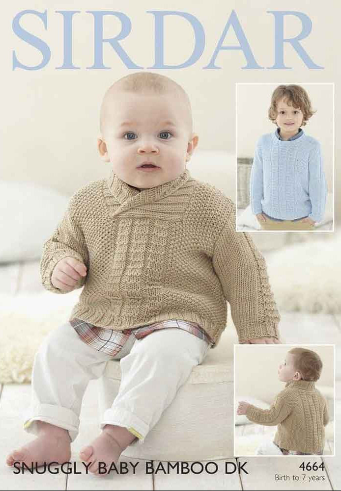 Knitting Pattern 4664 - Sweaters in Snuggly Baby Bamboo DK