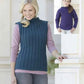 Knitting Pattern 7347 - Sweater & Sleeveless Top in Country Style DK
