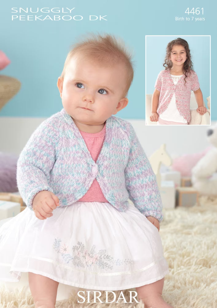 Knitting Pattern 4461 - Bolero Style Cardigan in Snuggly Peekaboo DK