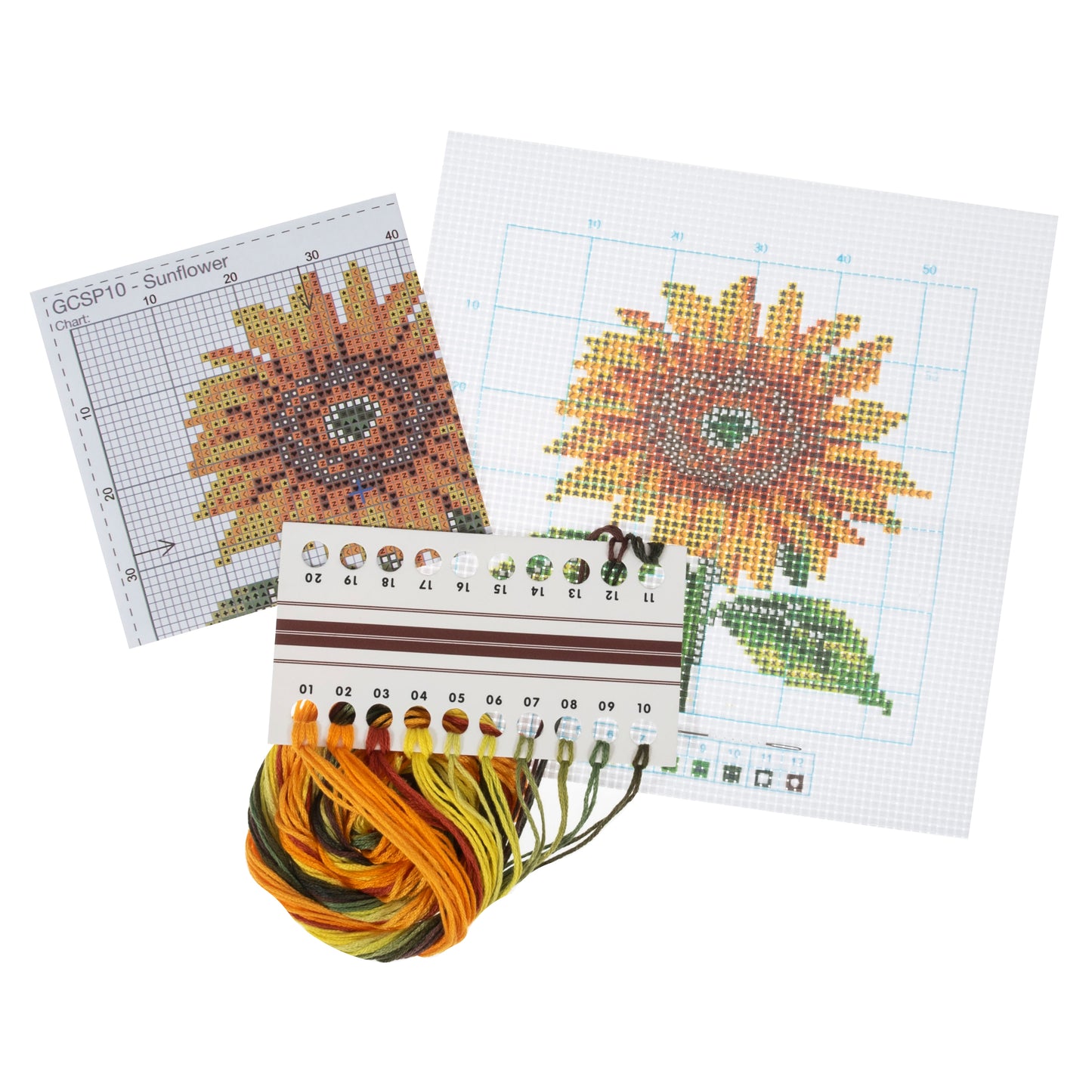 PRINTED - NO COUNT- Mini Cross Stitch kit - Sunflower