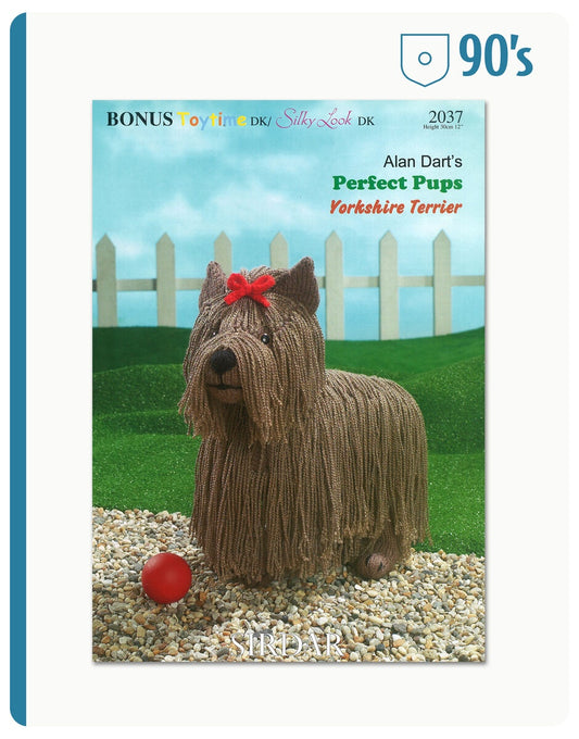 Knitting Pattern 2037 - Yorkshire Terrier Toy in Toytime DK/Silky Look DK