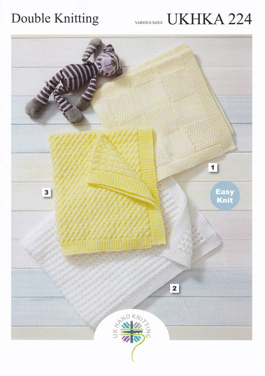 Knitting Pattern UKHKA/224 - Blankets in Double Knit