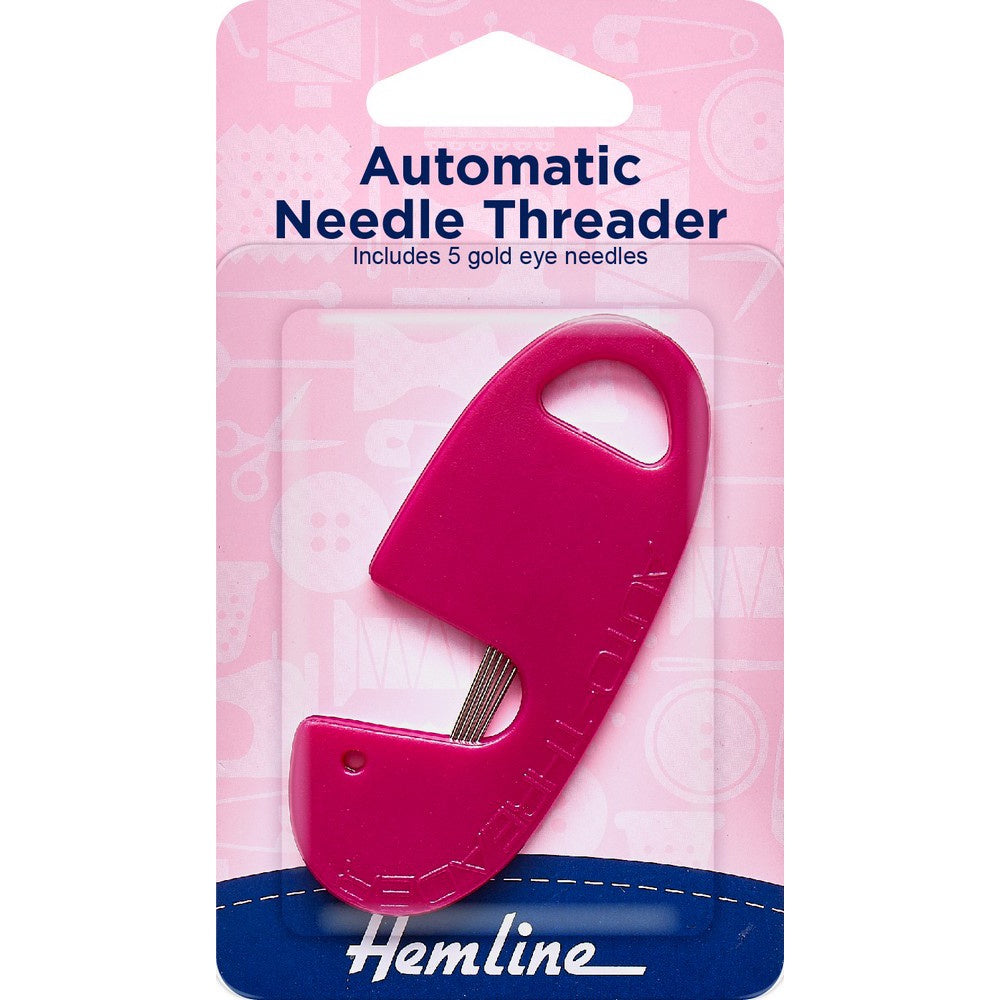 Automatic Needle Threader Includes 5 Gold Eye Needles - 1 pc