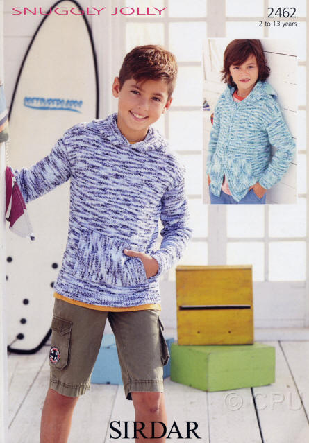 Knitting Pattern 2462 - Hooded Sweater & Jacket in Snuggly Jolly DK
