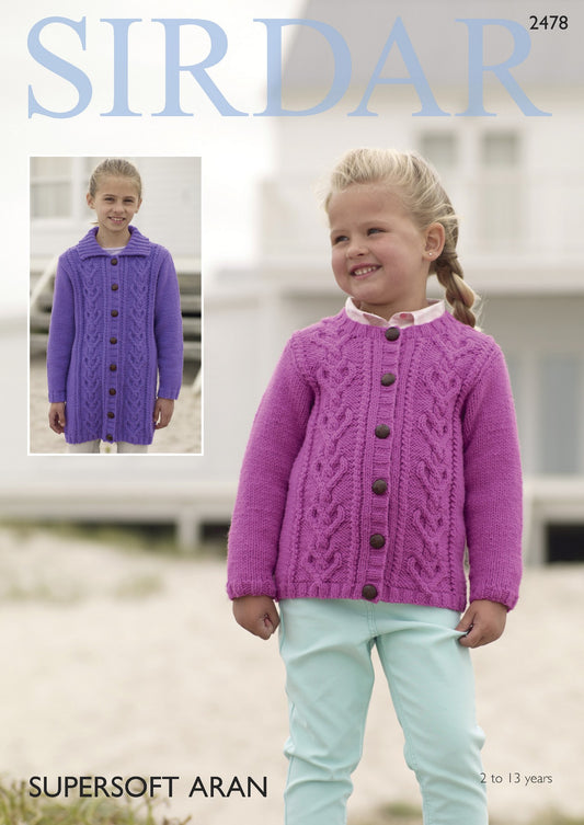 Knitting Pattern 2478 - Cardigans in Supersoft Aran