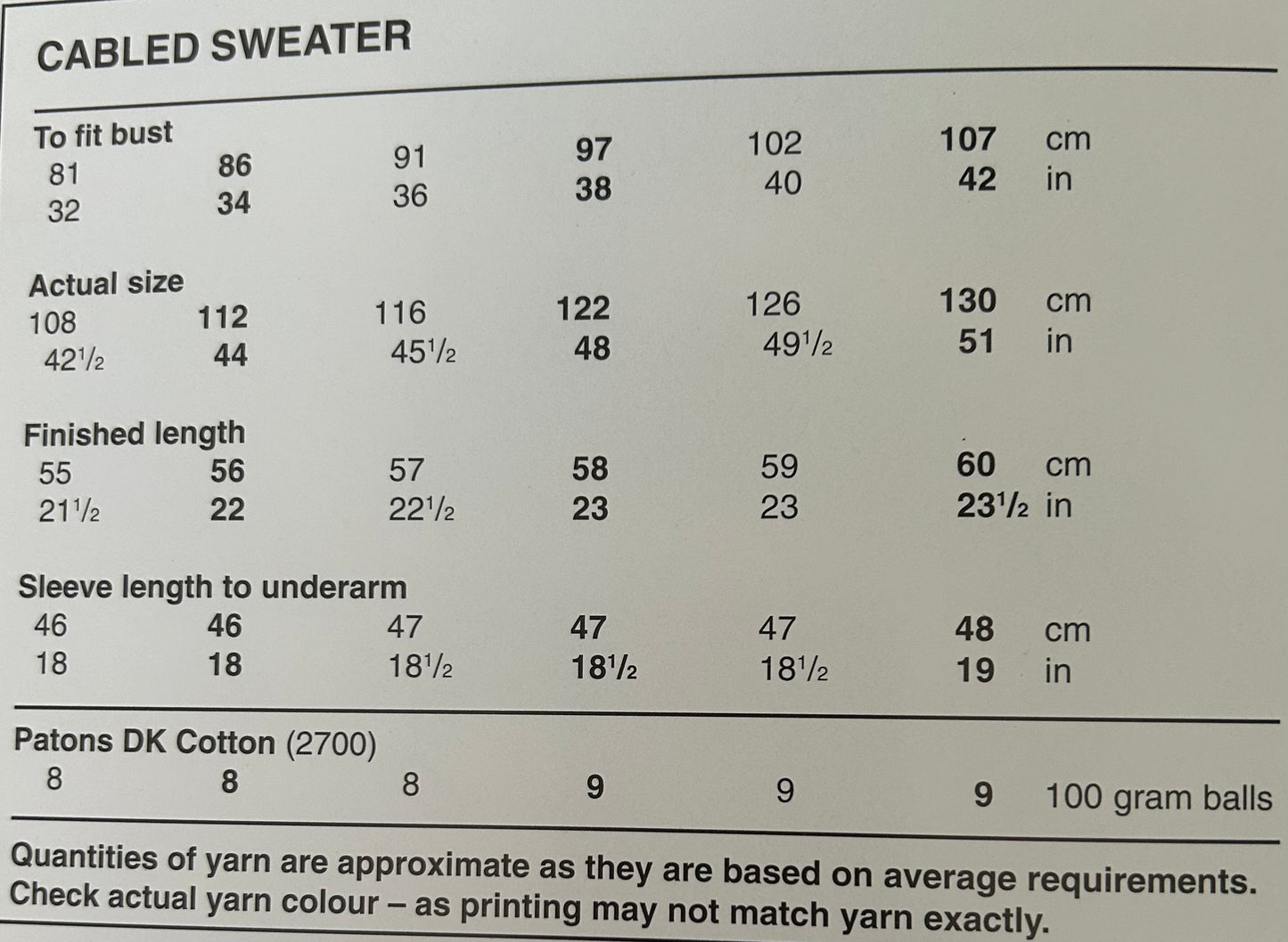 Knitting Pattern 2656 - Cabled Sweater in Cotton DK