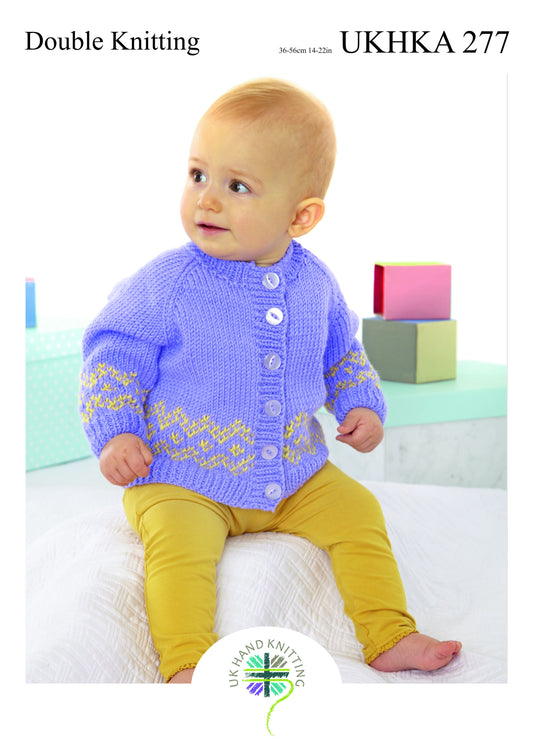 Knitting Pattern UKHKA/277 - Cardigans & Hat in DK