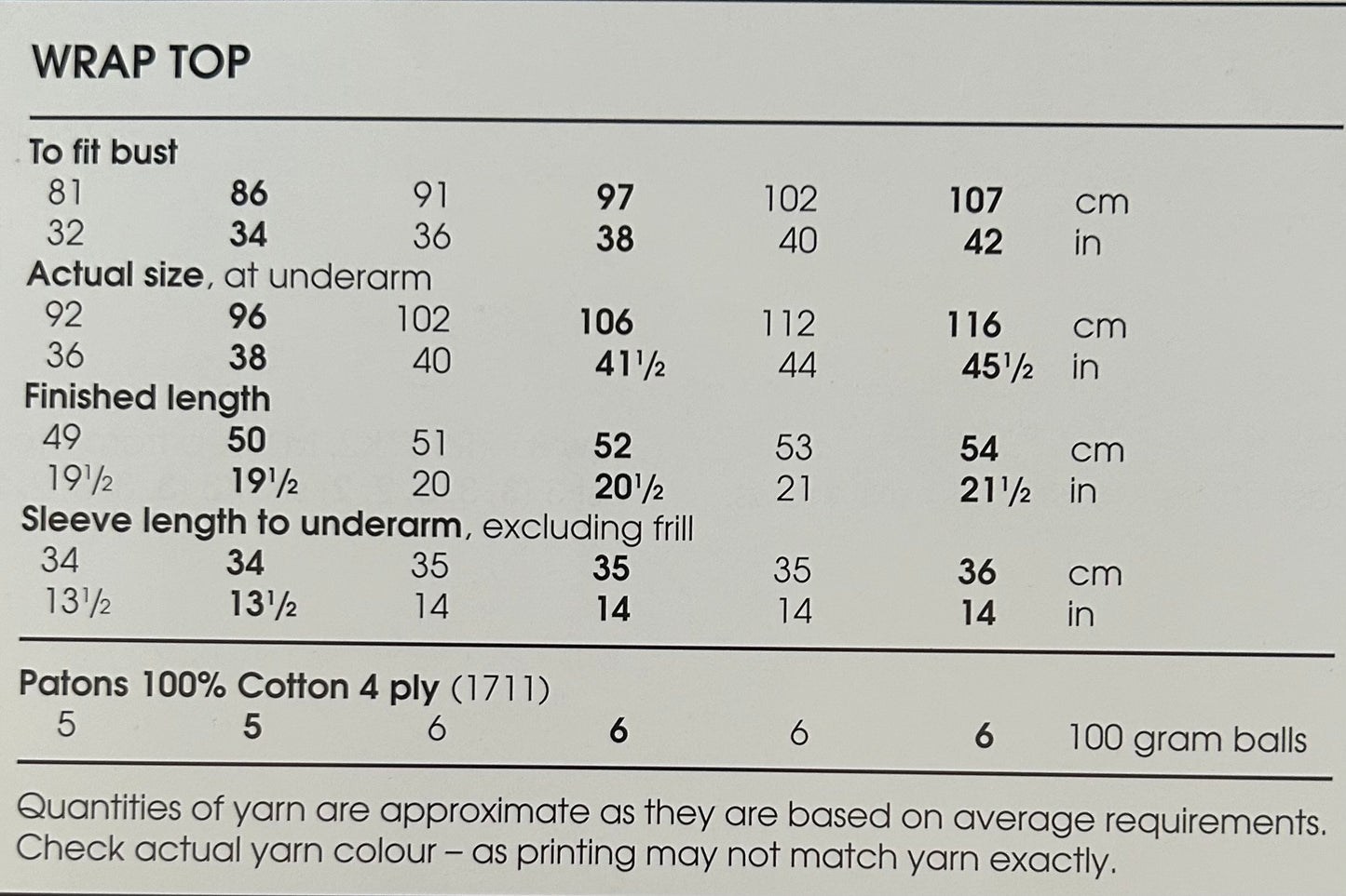 Knitting Pattern 2799 - Wrap Top in Cotton 4 Ply
