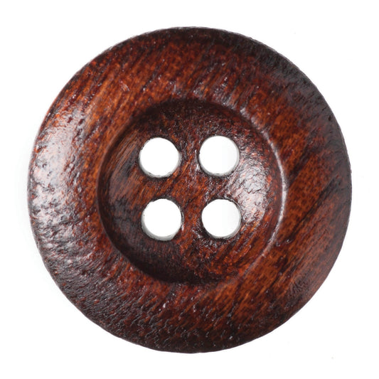 4 Hole Wooden Button - 18mm - Brown