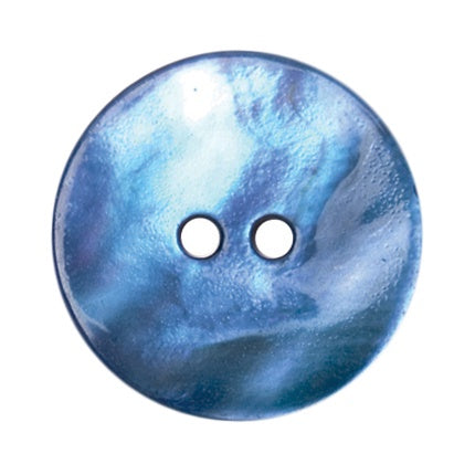 2 Hole Button - Shell - 18mm - Dark Royal