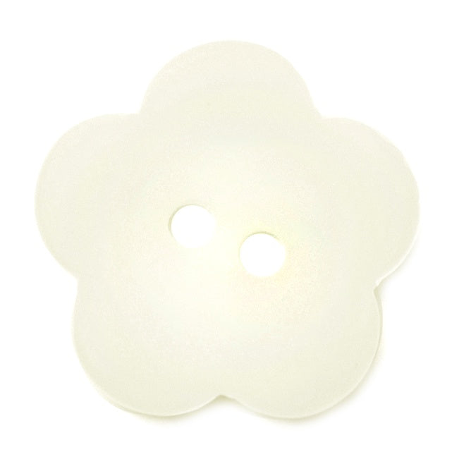 2 Hole Button - Flwer - Off White - 3 Sizes Available