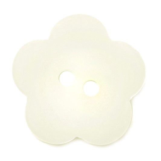 2 Hole Button - Flwer - Off White - 3 Sizes Available